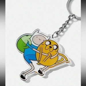 ADVENTURE TIME Cartoon Pattern Acrylic Keychain Bag Pendant NWOT